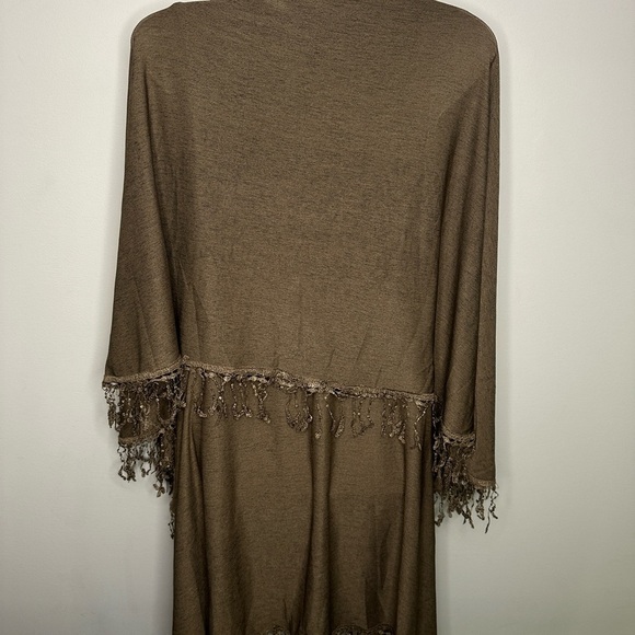 Papillon Vest Animal Print Brown Wrap Shawl Large - Picture 5 of 9